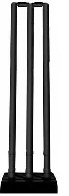 Monika Sports PVC Hard plastic Cricket wickets set / 3 Stump + 2 bails +1 Base(Black)