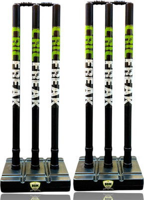 BSM Cricfreak Hard Plastic Stump Set For Men And Women For Age 15+Yrs (700G)(Black)