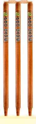 Pro Game Premium Diamond Light SIngle Double Natural set of 3 stump with 2 bail With Base(Brown)