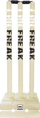 BSM WHITE&BLACK CRICFREAK STUMP SET IVORY(White)