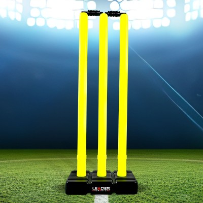 Leader Sportz Stumps with Stand Cricket Kit Plastic Wickets for Match -(Black)