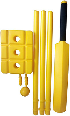 Kalindri Sports Yellow Cricket Set with Bat, Stump, (7 Number, PVC Bat with Stumps)(Multicolor)