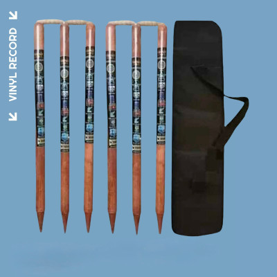 AMN SPORTS Wooden Stumps Wickets Brown Full Size(Eucalyptus Wood)6 Pcs Free Cover(Brown)