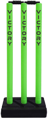 VICTORY Plastic Cricket Stump Set(Green, Black)
