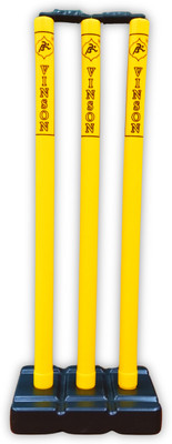 Vinsonsports VINSON Senior Heavy Duty Cricket Stumps Set with Bag, Yellow & Black, 750g(Yellow, Black)