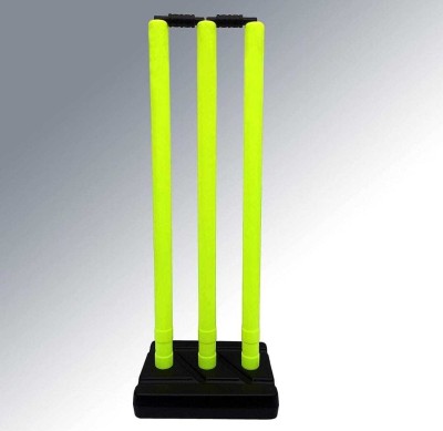 RMS SPORTS Plastic Cricket Ground Match Stumps Stand & Baills Stump SIZE-JUNIOR |PACK-1|(Green)