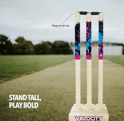 BSM Velocity Bat and Stumps Combo Ivory(White)