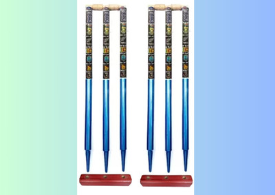 vinox MUKUND WODDEN BLUE STUMPS(Blue)