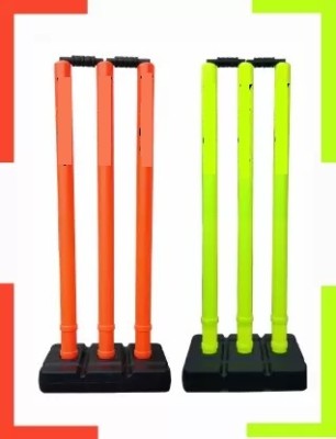 Hyrise Heavy Plastic Cricket Stumps (Orange, Green)(Orange, Green)