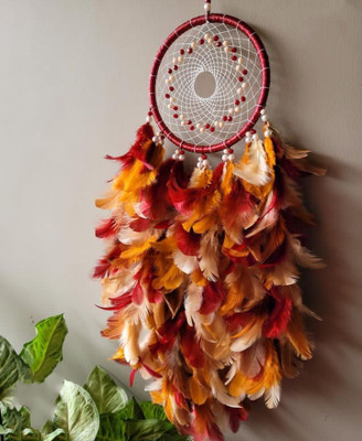 UVID ART AND CRAFT SUPPLIES Feather Dream Catcher(18 inch, Red)