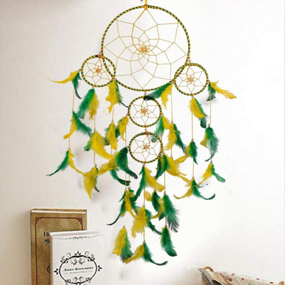FASTDAP Dream Catcher Wall Hanging For Living Room Bedroom Balcony Garden Decor Wool Dream Catcher(13.7 inch, Yellow, Green)