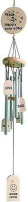 RATTAN VILLA Wind Chime Hanging for Home, Balcony, Garden Gallery Office Bedroom with Good Sound Quality The Positive Energy 4 Silver Pipes Good Luck - 35 inches Wood Windchime (35 inch, Silver, Beige) Aluminium Windchime(35 inch, Beige, Silver)