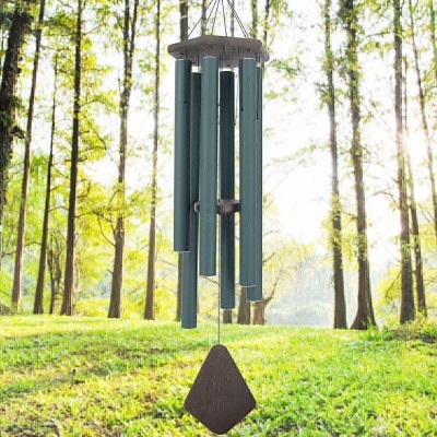 DECOTRICK Steel, Aluminium, Wood Windchime(36 inch, Green)