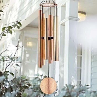 Nature's Melody 6 Pipe Metal Wind Chimes with Sweat Sound Aluminium Windchime(28 inch, Gold)