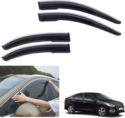 motobridge For Non-convertibles Front, Rear Wind Deflector(Tinted Hyundai Verna 1.6 VTVT SX Option)