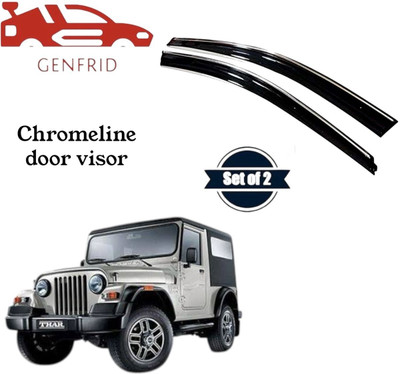 GENFRID For Non-convertibles Front, Rear Wind Deflector(Tinted MAHINDRA Thar DI 4X2)