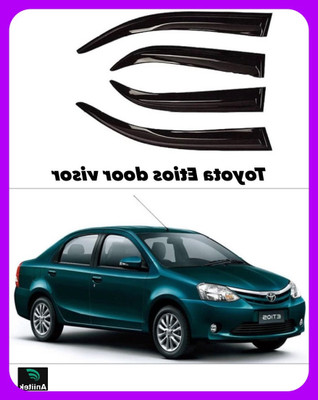 ANiiTEK For Non-convertibles Rear, Front Wind Deflector(Tinted Toyota Etios V)