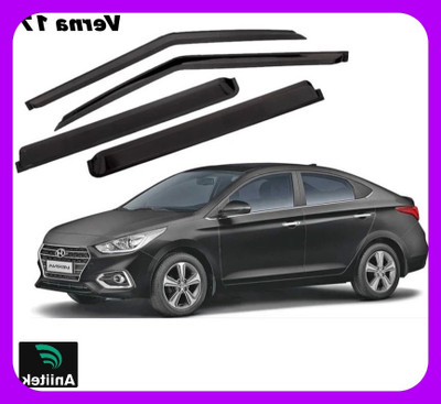 ANiiTEK For Non-convertibles Rear, Front Wind Deflector(Tinted Hyundai Verna)
