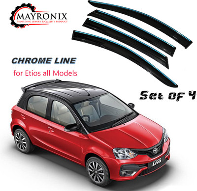 Mayronix For Non-convertibles Front Wind Deflector(Tinted Toyota Etios)