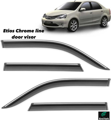 ANiiTEK For Non-convertibles Rear, Front Wind Deflector(Tinted Toyota Etios VX)