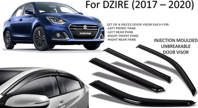 motobridge For Non-convertibles Front, Rear Wind Deflector(Tinted Maruti Swift Dzire)