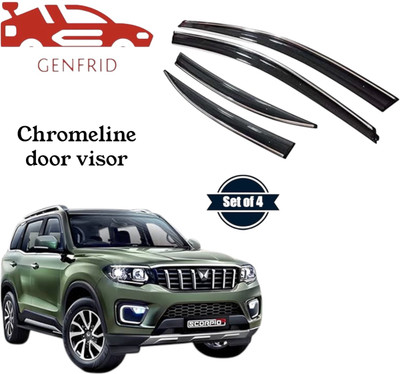 GENFRID For Non-convertibles Rear, Front Wind Deflector(Tinted Mahindra Scorpio S4 Plus)