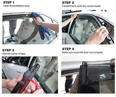 GENFRID For Non-convertibles Front, Rear Wind Deflector(Tinted MAHINDRA KUV 100)