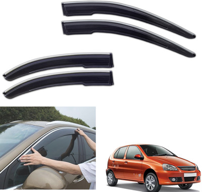 PEEPS STORE For Non-convertibles Front, Rear Wind Deflector(Tinted Tata Indica eV2 eLS)