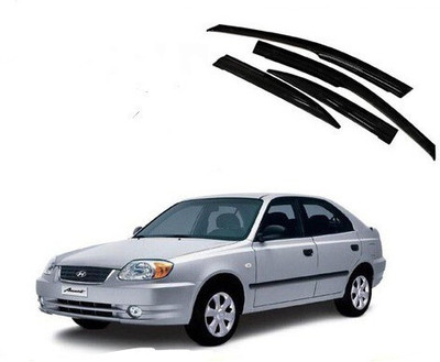 GAURIENTERPRIES For Front, Rear Wind Deflector(Tinted Hyundai Accent)