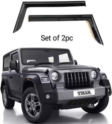 VKUNIVERSE For Non-convertibles Rear, Front Wind Deflector(Clear MAHINDRA Thar)