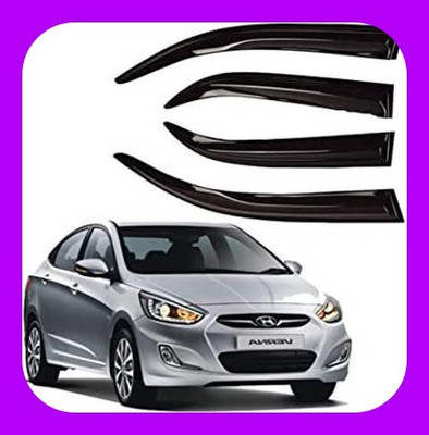 ANiiTEK For Front, Rear Wind Deflector(Tinted Hyundai Verna Fluidic)