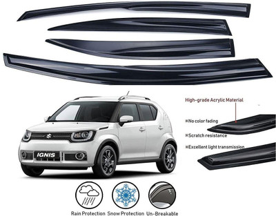motobridge For Front, Rear Wind Deflector(Tinted Maruti Ignis 1.3 Delta)