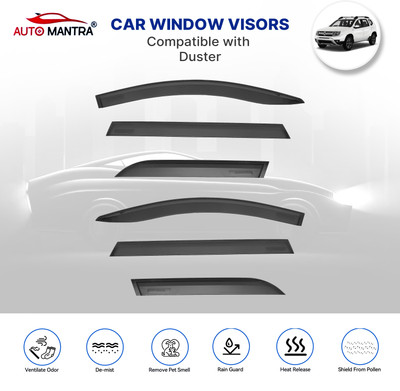 AUTOMANTRA For Non-convertibles Rear Wind Deflector(Tinted Renault Duster)