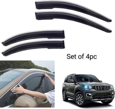 VKUNIVERSE For Non-convertibles Rear, Front Wind Deflector(Clear MAHINDRA Scorpio S8 8 Seater)