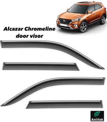 ANiiTEK For Non-convertibles Rear, Front Wind Deflector(Tinted Hyundai Alcazar)