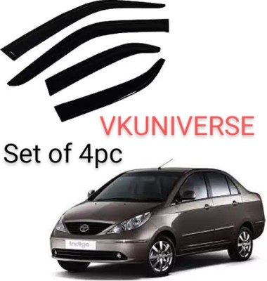 VKUNIVERSE For Non-convertibles Rear, Front Wind Deflector(Clear Tata Indigo)