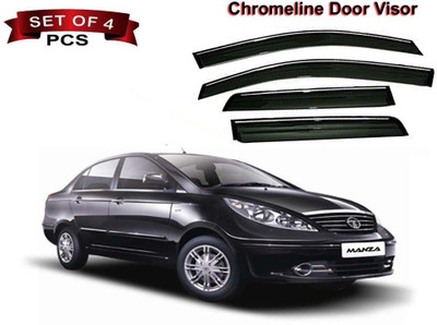 motobridge For Front, Rear Wind Deflector(Tinted Tata Indigo Manza)
