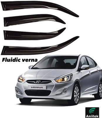 ANiiTEK For Non-convertibles Rear, Front Wind Deflector(Tinted HYUNDAI Verna Fluidic)