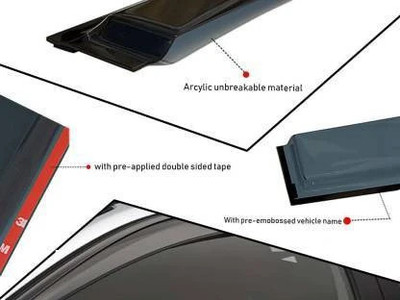 ANiiTEK For Front, Rear Wind Deflector(Tinted Hyundai Eon)