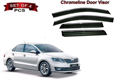 motobridge For Front, Rear Wind Deflector(Tinted Skoda Rapid)