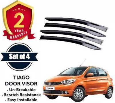 motobridge For Non-convertibles Front, Rear Wind Deflector(Clear Tata Tiago)
