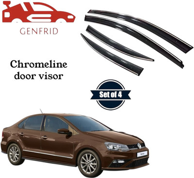 GENFRID For Non-convertibles Rear, Front Wind Deflector(Tinted Volkswagen Vento)