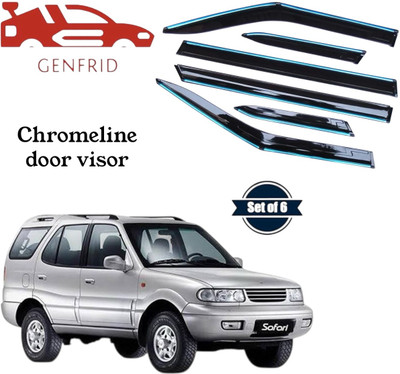 GENFRID For Non-convertibles Front, Rear Wind Deflector(Tinted Tata Safari Storme)