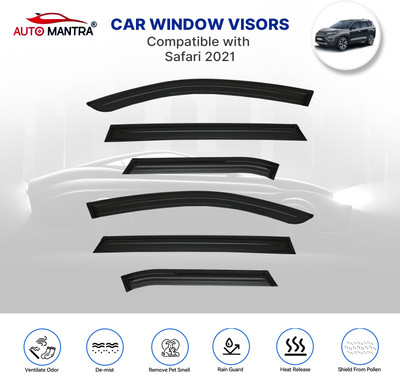 AUTOMANTRA For Non-convertibles Rear Wind Deflector(Tinted Tata Safari)
