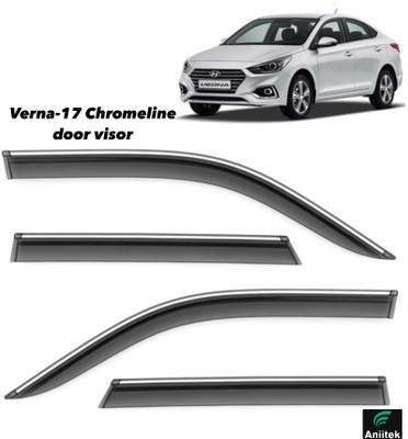 ANiiTEK For Non-convertibles Rear, Front Wind Deflector(Tinted HYUNDAI Verna 1.6 CRDI AT SX Option)