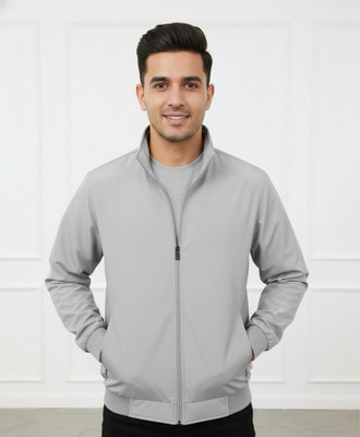 Chinmoy Men Grey Windcheater Solid Men Wind Cheater