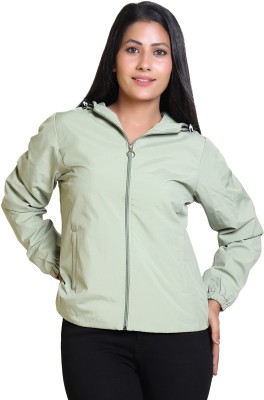 AZF Trendy Hoodie Zipper Windcheater Jacket Solid Women Wind Cheater