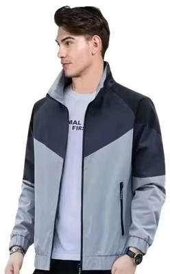 BEELLYX GREY-WINDCHEATER-JACKET Colorblock Men Wind Cheater