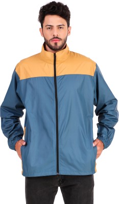 PEENAKIN BLUE AND MUSTARD WINDCHEATER / BIKE JACKET Solid Men Wind Cheater