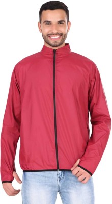 JUST JUNKIES Polyester Lightweight Stylish Zipper Jacket for Bikers Riding, Cycling. Solid Men Wind Cheater